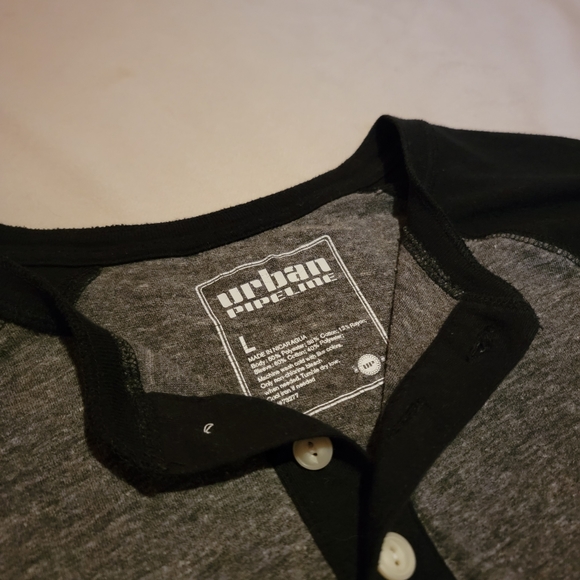 Urban Pipeline Long Sleeve Henley [L] Gray/Black - Picture 2 of 3